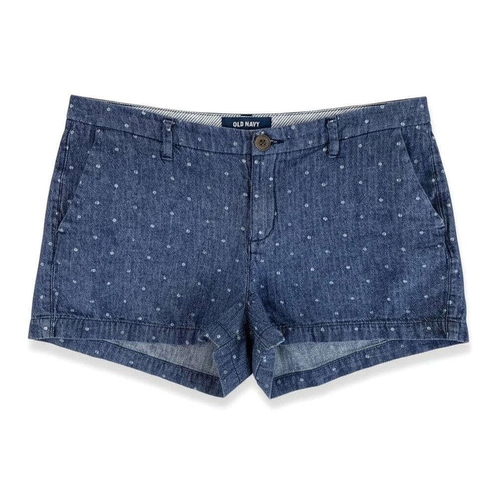 OLD NAVY Womens Linen Blend Everyday Shorts Polka Dot 8 Summer Lightweight Beach